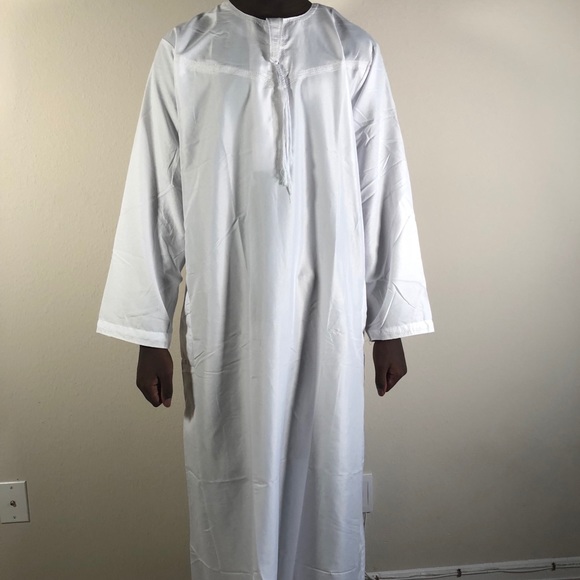 Muslim wear men jalabiya white robe Men Thobe Abaya Jalabiya Djellaba Caftan - Picture 2 of 6